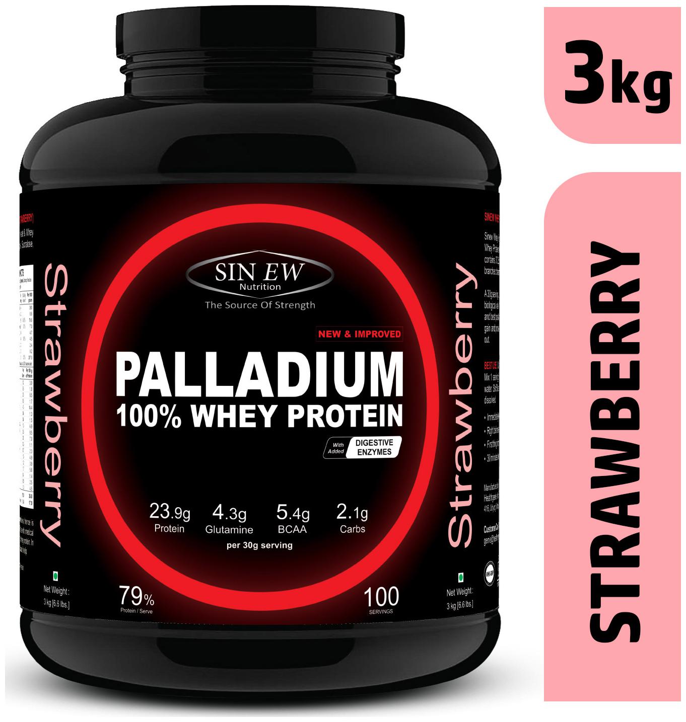 

Sinew Nutrition Palladium Whey Protein With Digestive Enzymes 3kg (Strawberry)