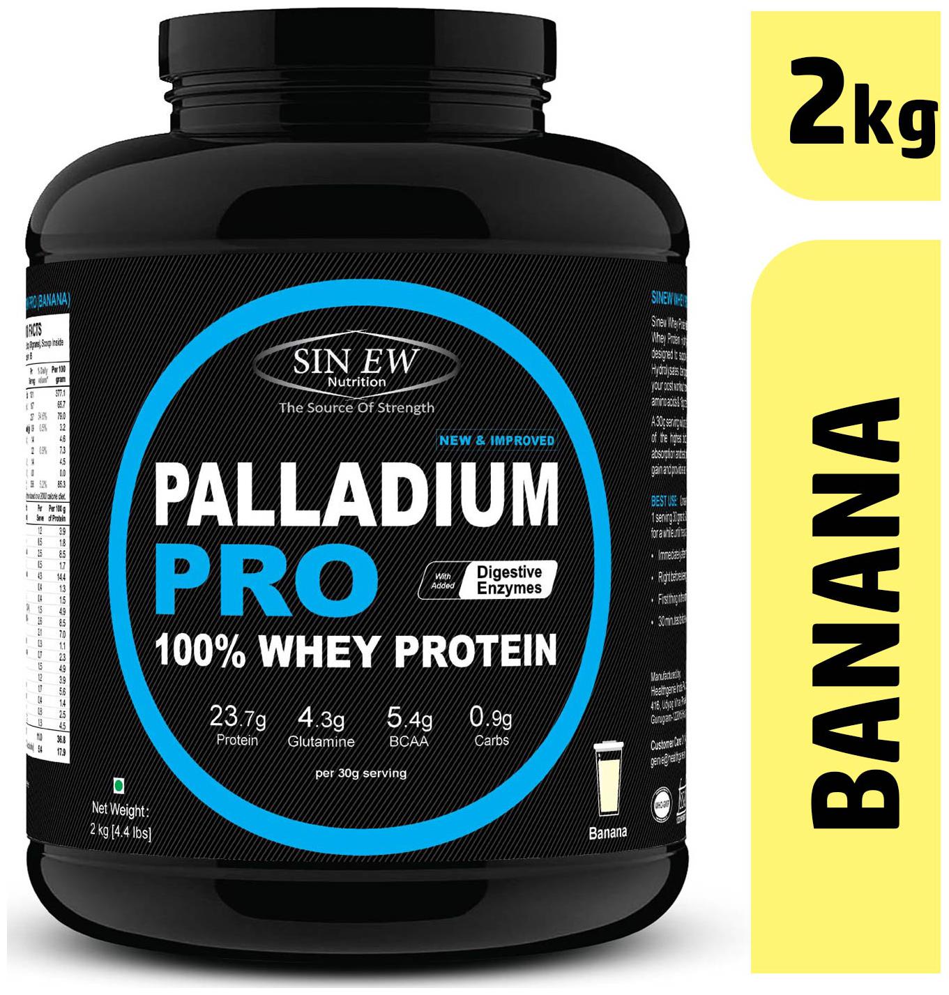 

Sinew Nutrition Palladium Pro Whey Protein With Digestive Enzymes 2 kg (Banana Flavour)