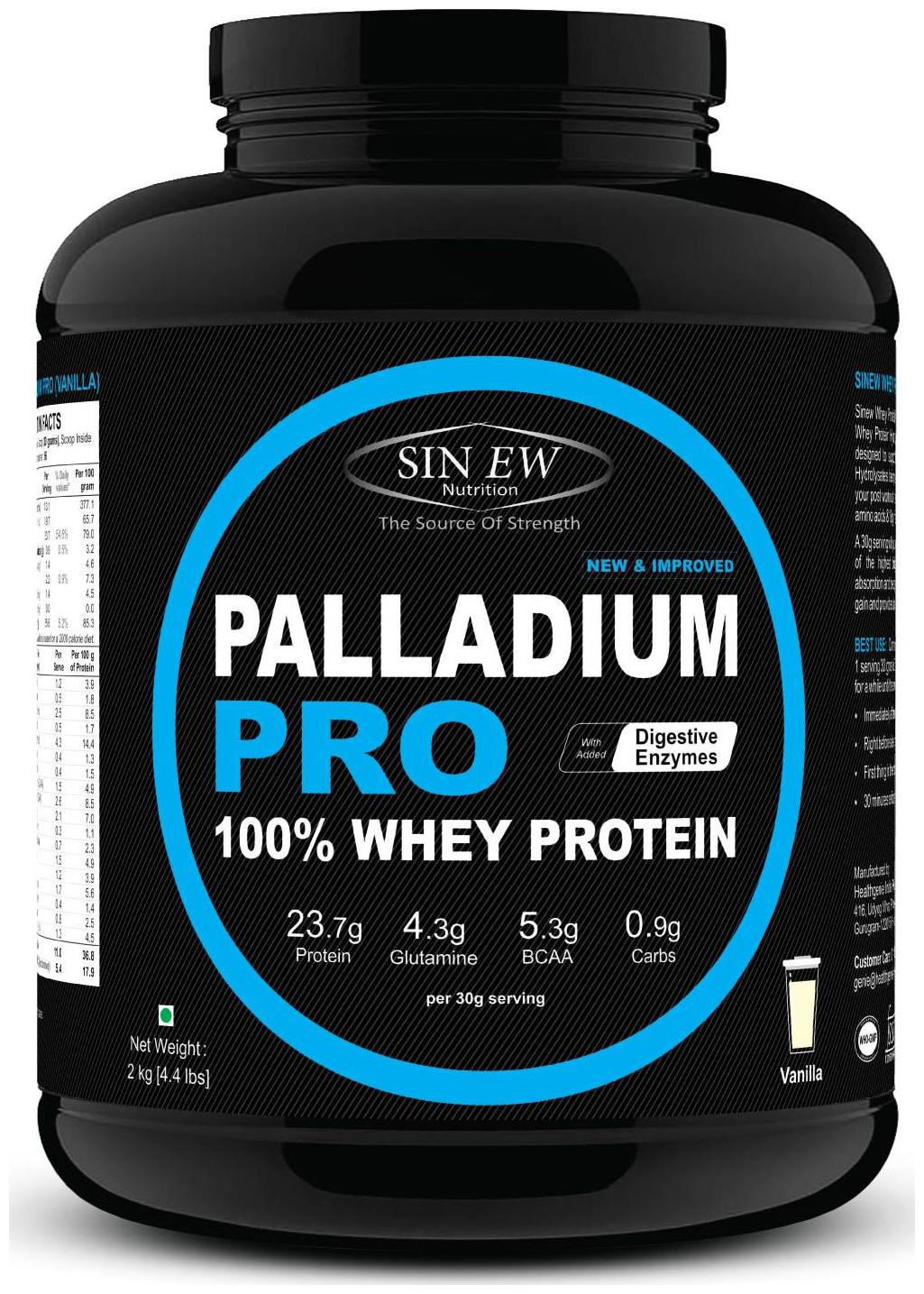 

Sinew Nutrition Palladium Pro Whey Protein With Digestive Enzymes 2 kg (Vanilla Flavour)
