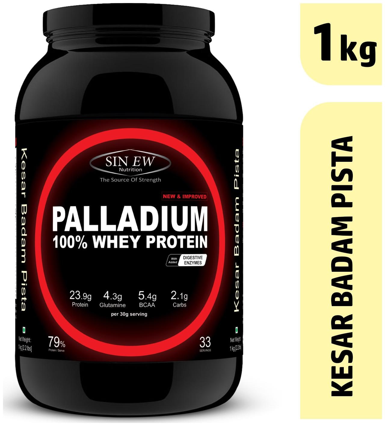 

Sinew Nutrition Palladium Whey Protein With Digestive Enzymes 1kg (Kesar Pista Badam)