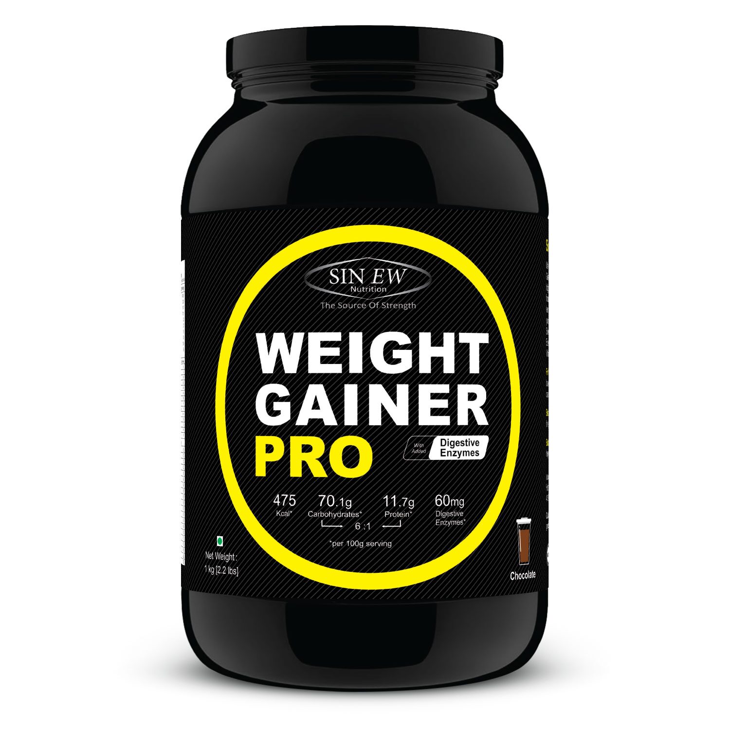 

Sinew Nutrition Weight Gainer Pro With Digestive Enzymes Chocolate 1 kg