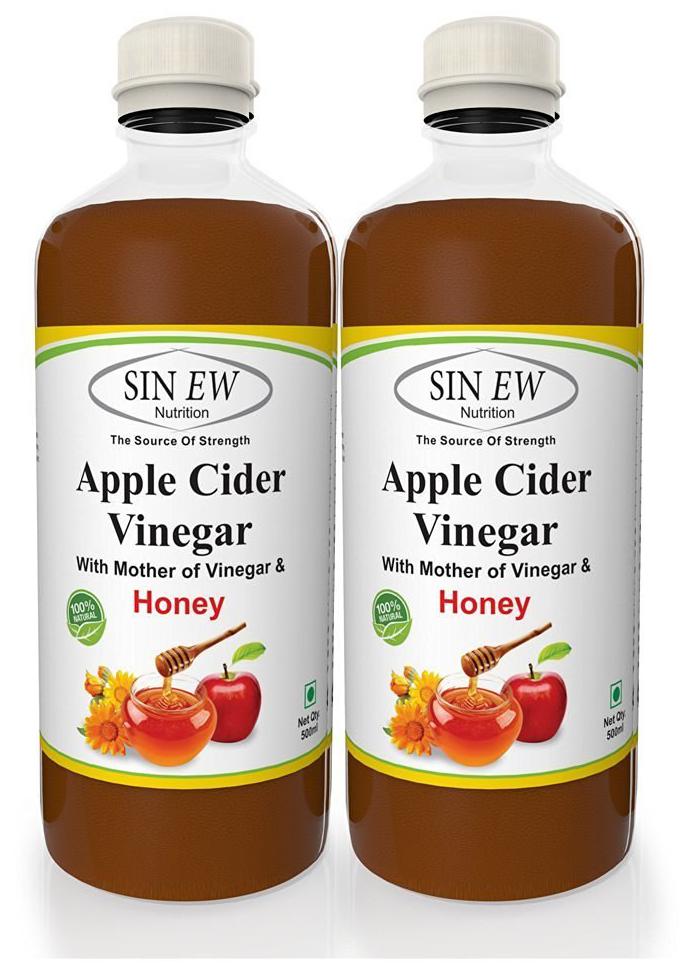 

Sinew Nutrition Raw Apple Cider Vinegar Mother And Honey 500 ml (Pack of 2)