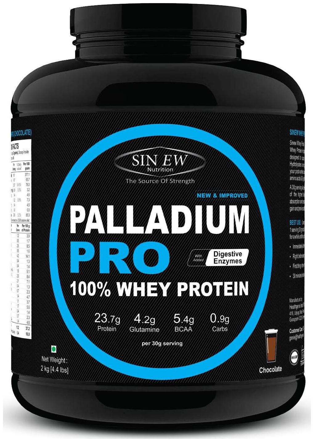 

Sinew Nutrition Palladium Pro Whey Protein With Digestive Enzymes 2 kg (Chocolate Flavour)