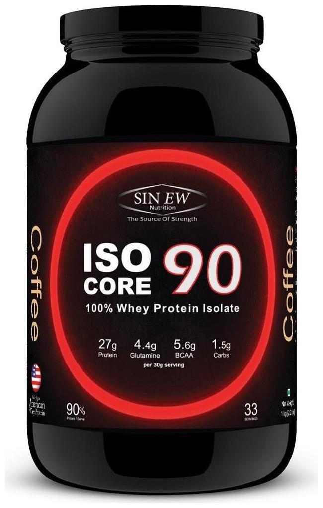 

Sinew Nutrition Whey Isolate Isocore 90 Whey Isolate Protein Powder 1 kg 2 2 lb - Coffee Flavour