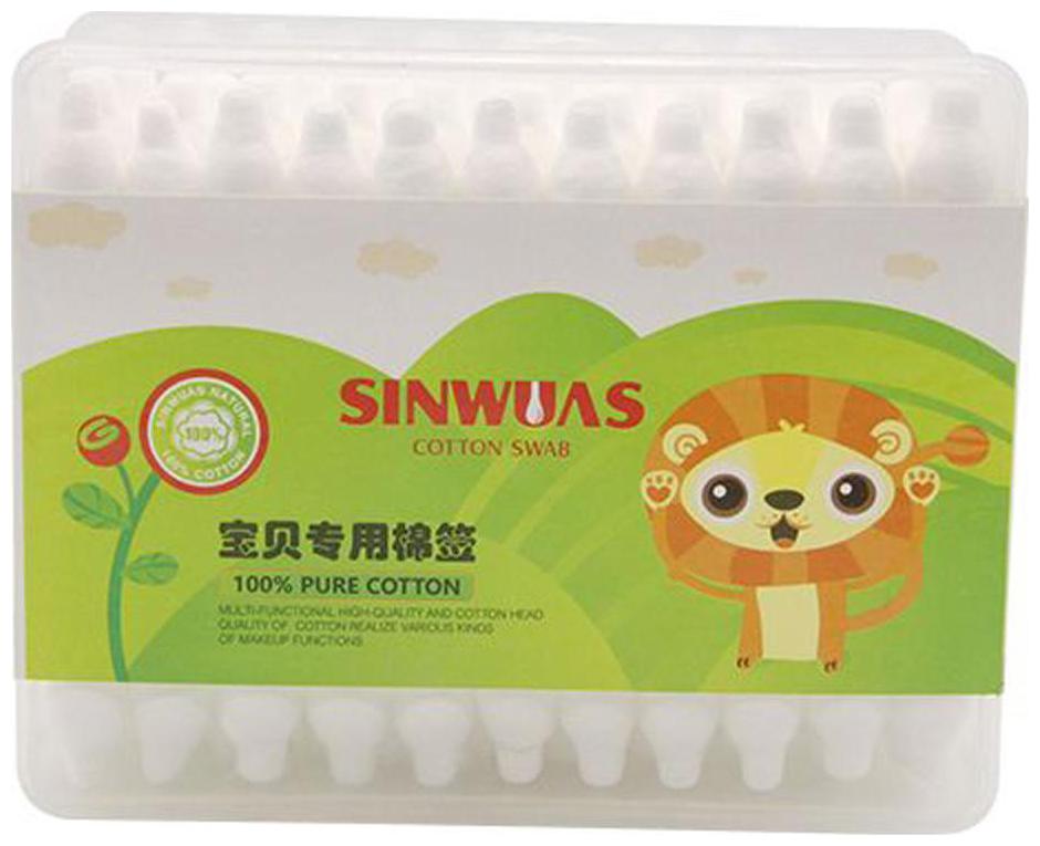 

SINWUAS Cotton Ear Buds - Two Sided (Pack of 55 pieces)