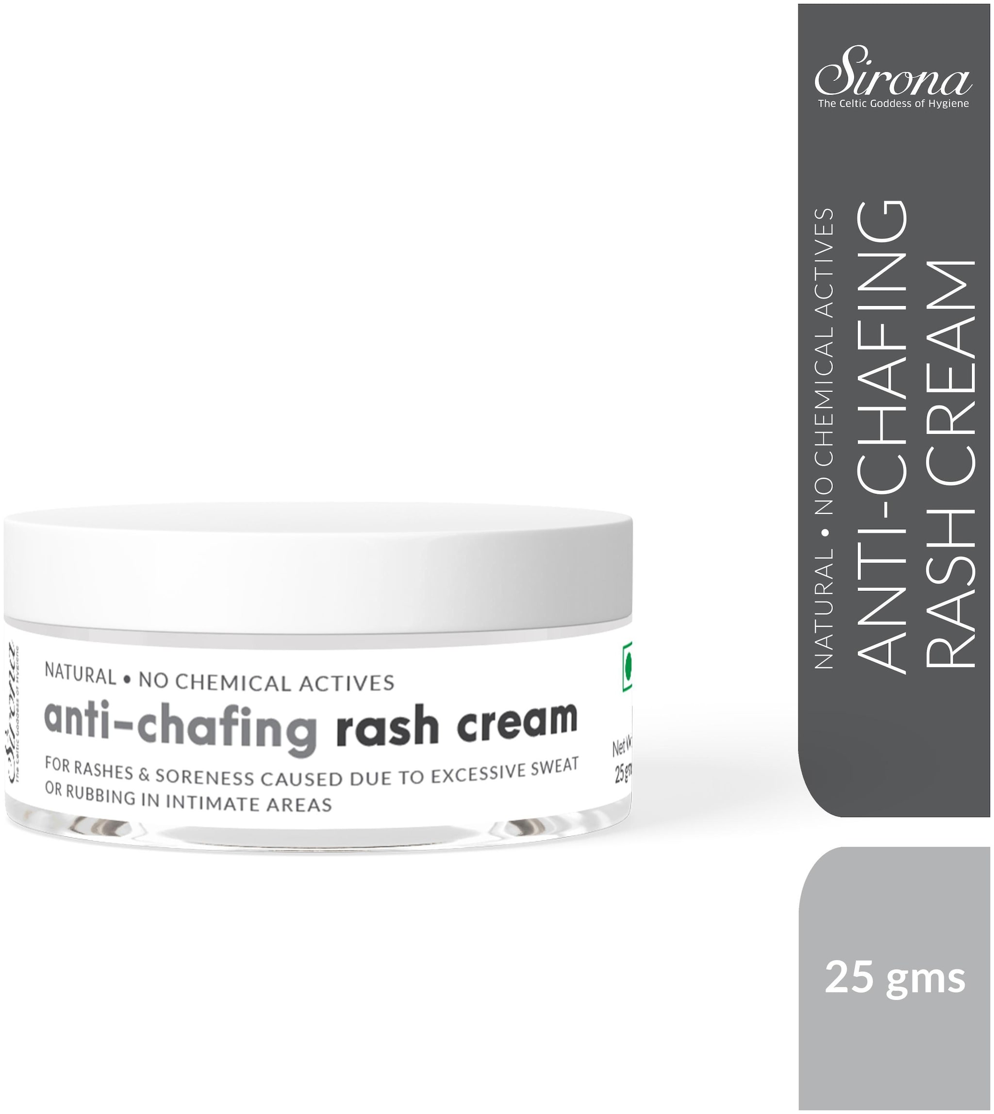

Sirona Natural Anti Chafing Rash Cream 5 Magical Herbs Help In Soothing Rashes Due To Pads Heavy Thighs Chaffing Due To Sports Activities 25 g
