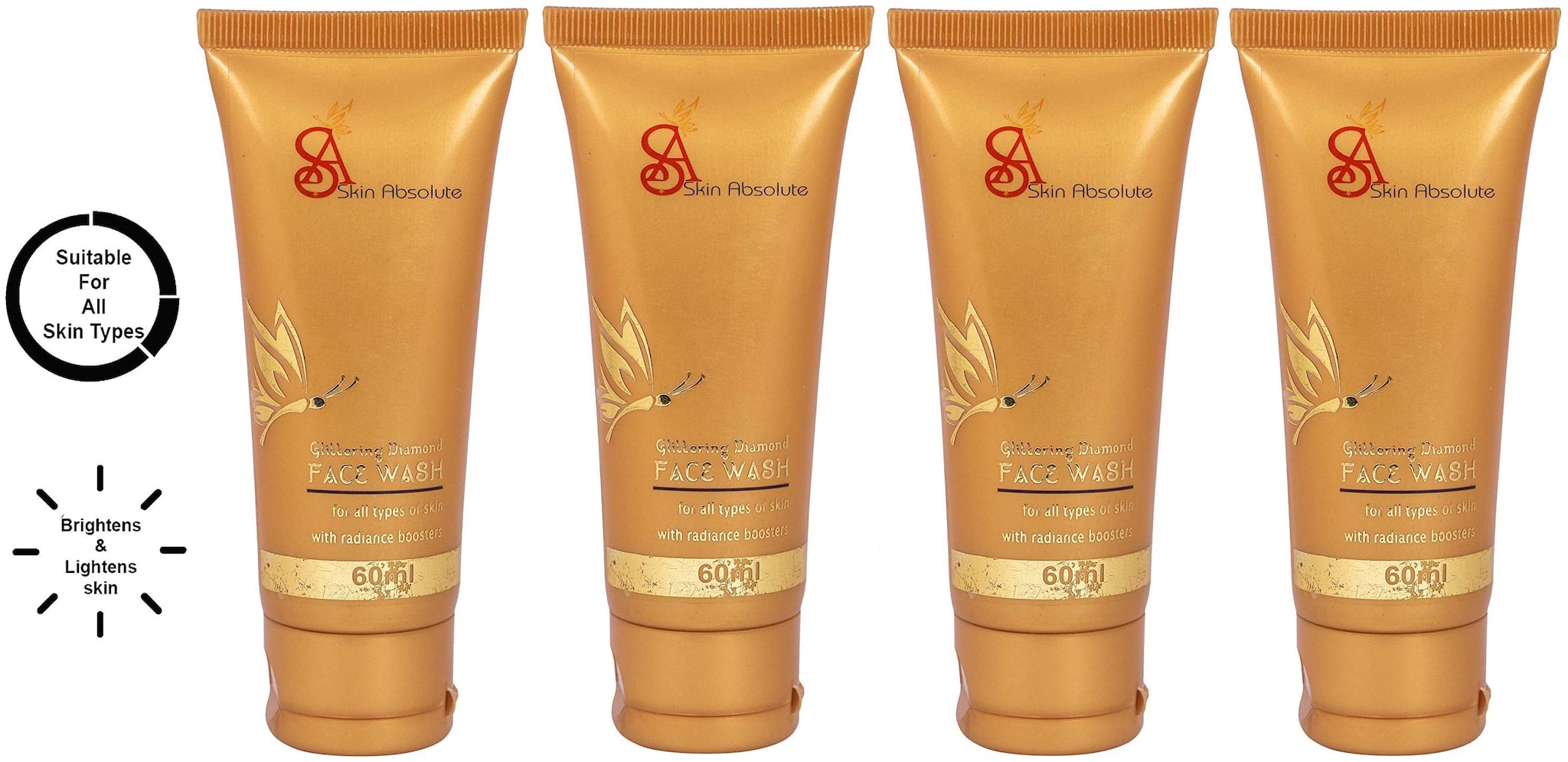 

Skin Absolute Glittering Diamond Face wash 60 ml (Pack of 4)