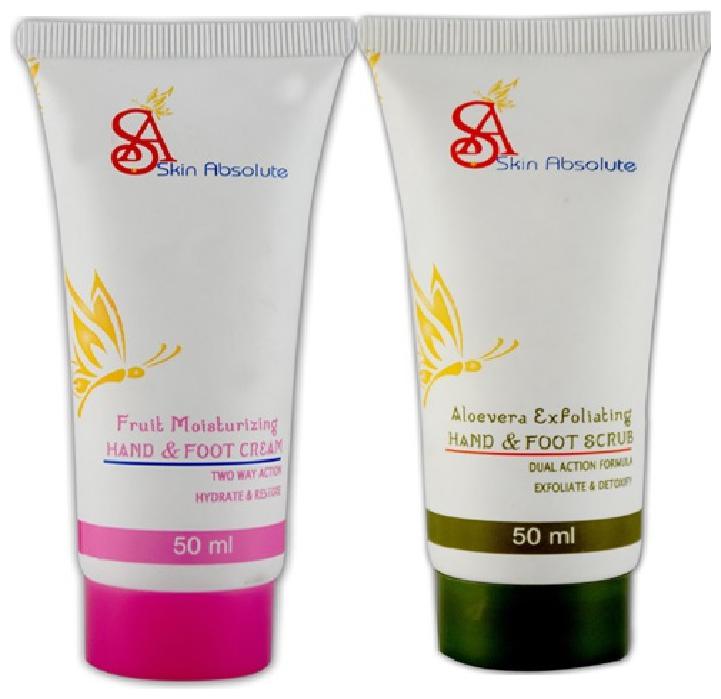 

Skin Absolute Hand and foot Fruit Moisturising Cream 50ml with Aloe Vera Exfoliating Scrub 50ml (Pack of 2)
