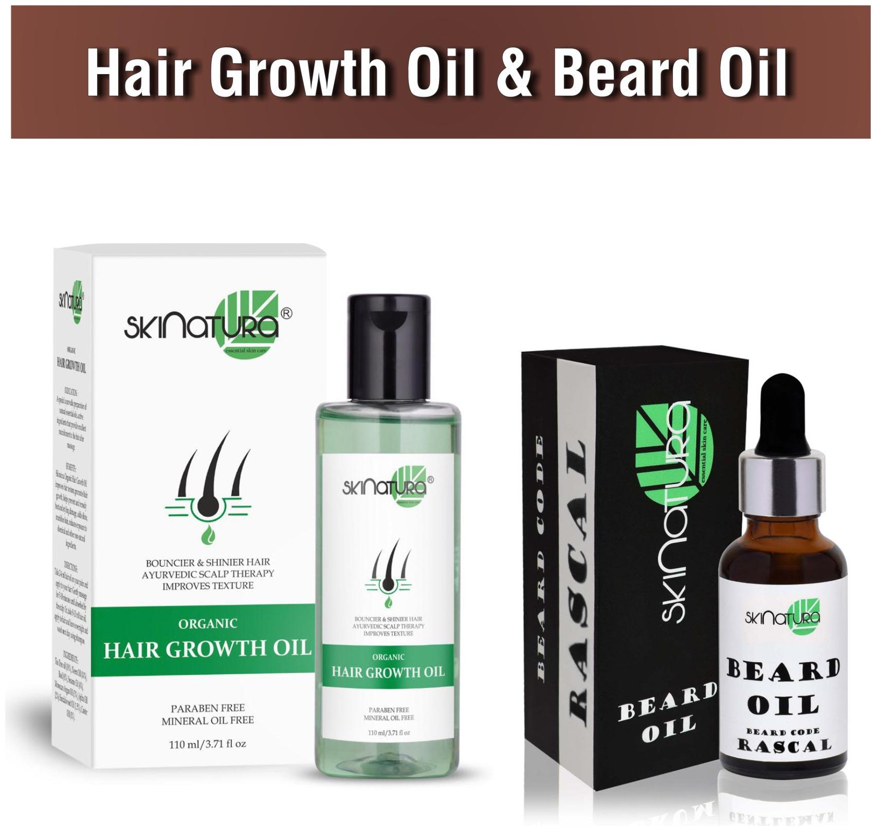 

Skinatura Organic Hair Growth Pack Of 2 (Hair Oil 110ml Beard Oil 30ml)