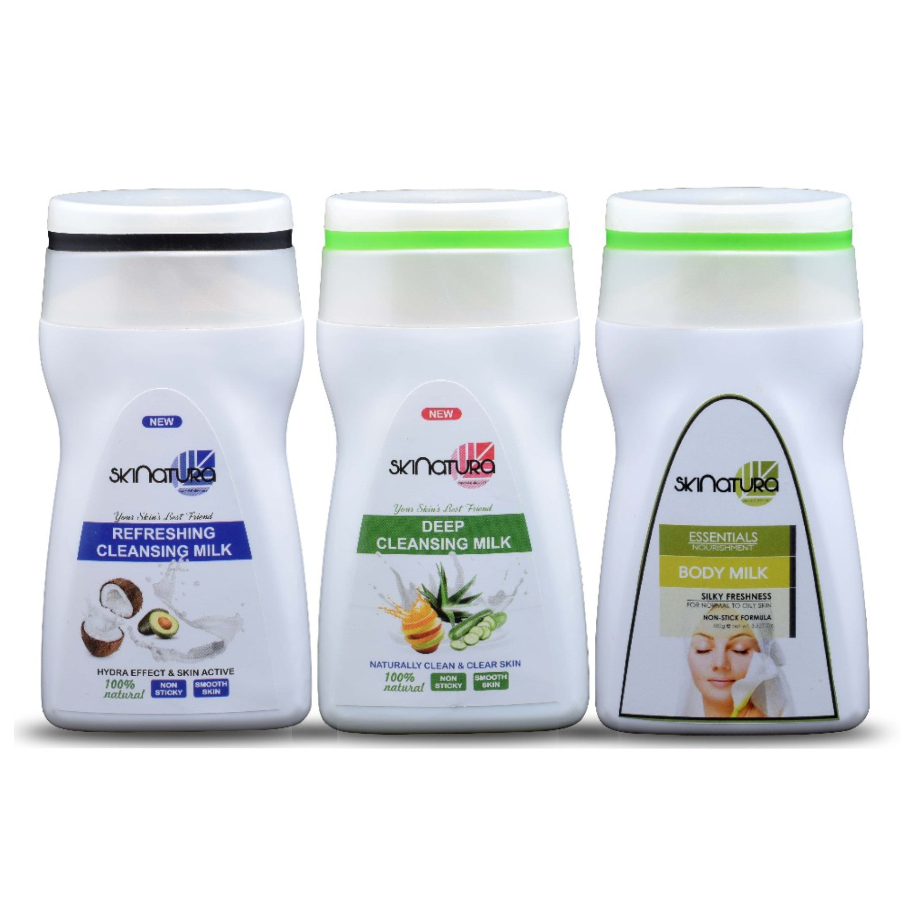 

Skinatura Refreshing Cleansing Milk Deep Cleansing Milk Essentials Nourishment Body Milk 100g each (Pack of 3)