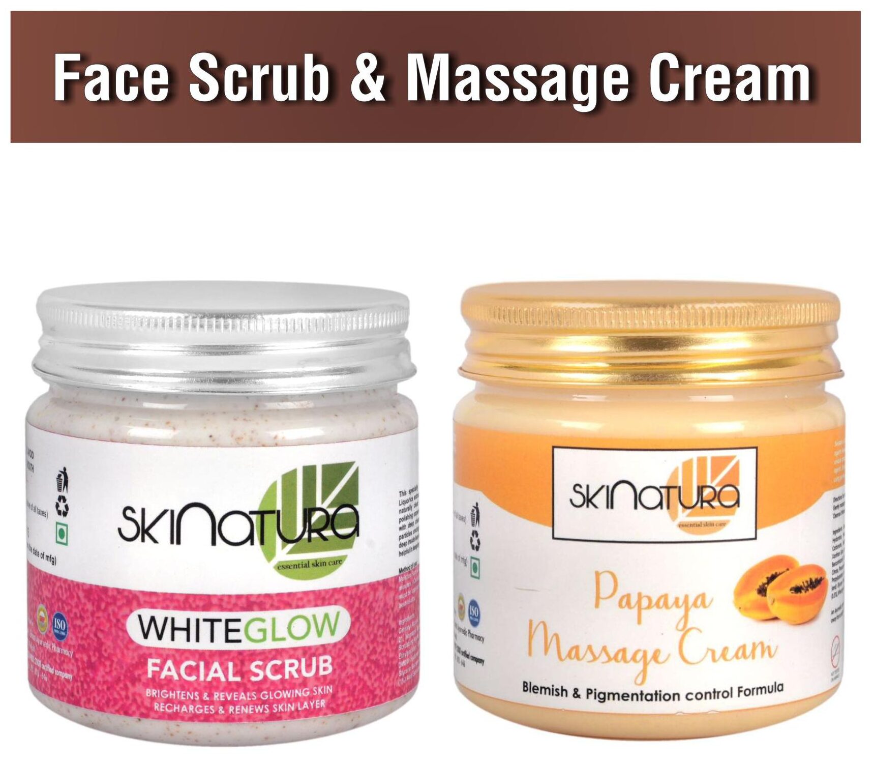 

Skinatura White Glow Scrub -200ml Papaya Massage Cream -200ml (Pack of 2)