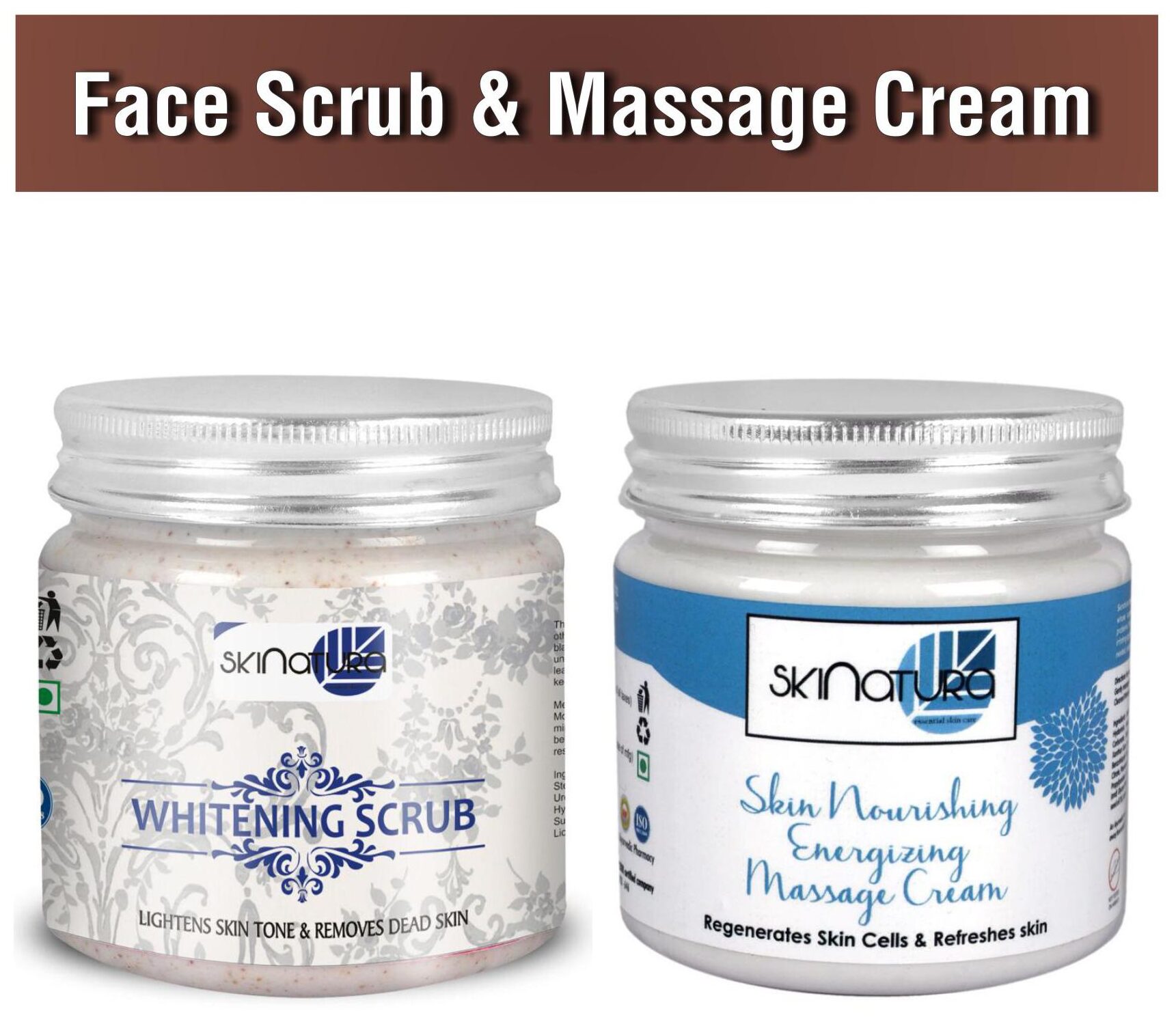 

Skinatura Whitening Scrub -200ml Skin Nourishing Massage Cream -200ml (Pack of 2)