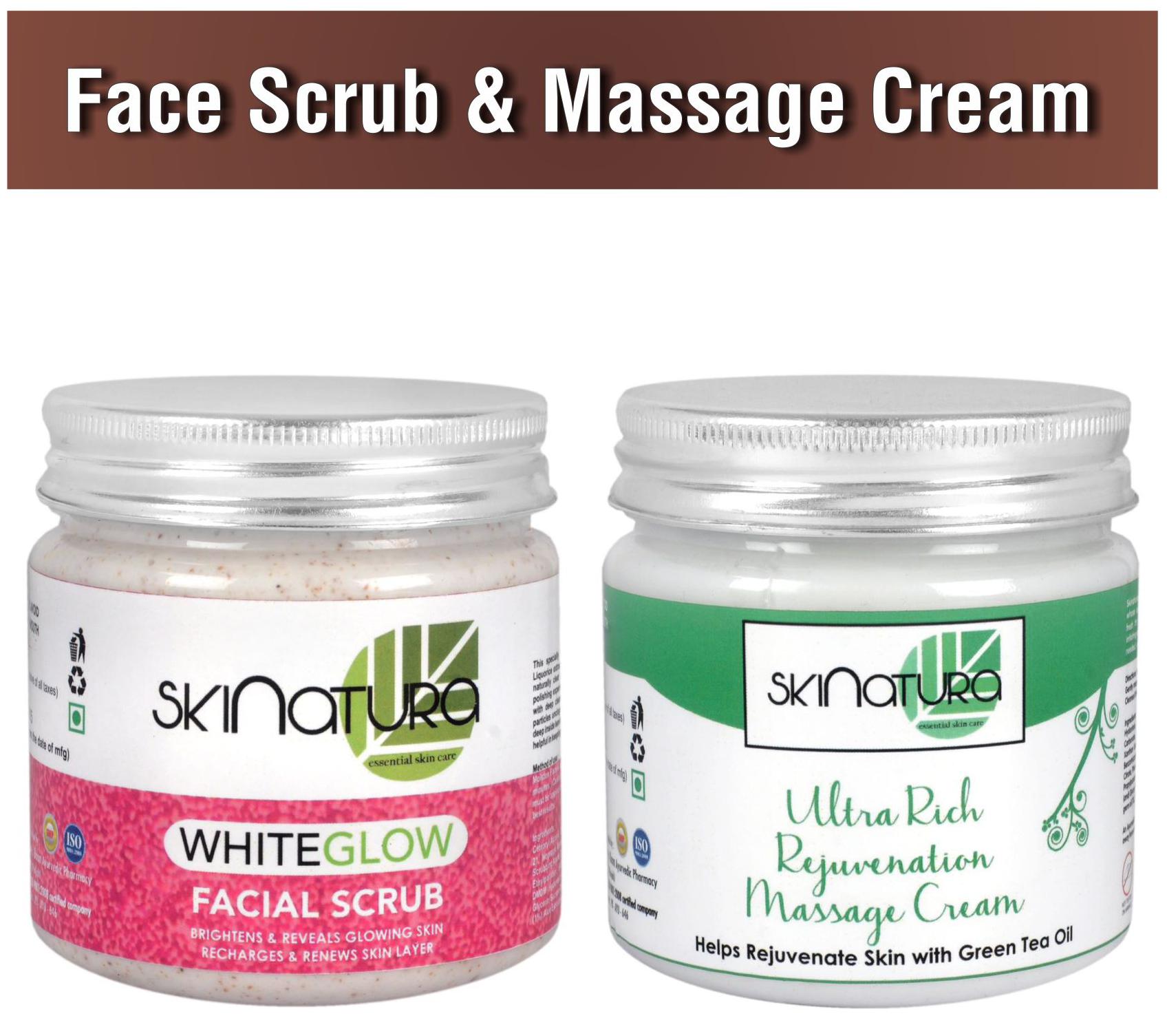 

Skinatura White Glow Scrub -200ml Ultra Rich Massage Cream -200ml (Pack of 2)