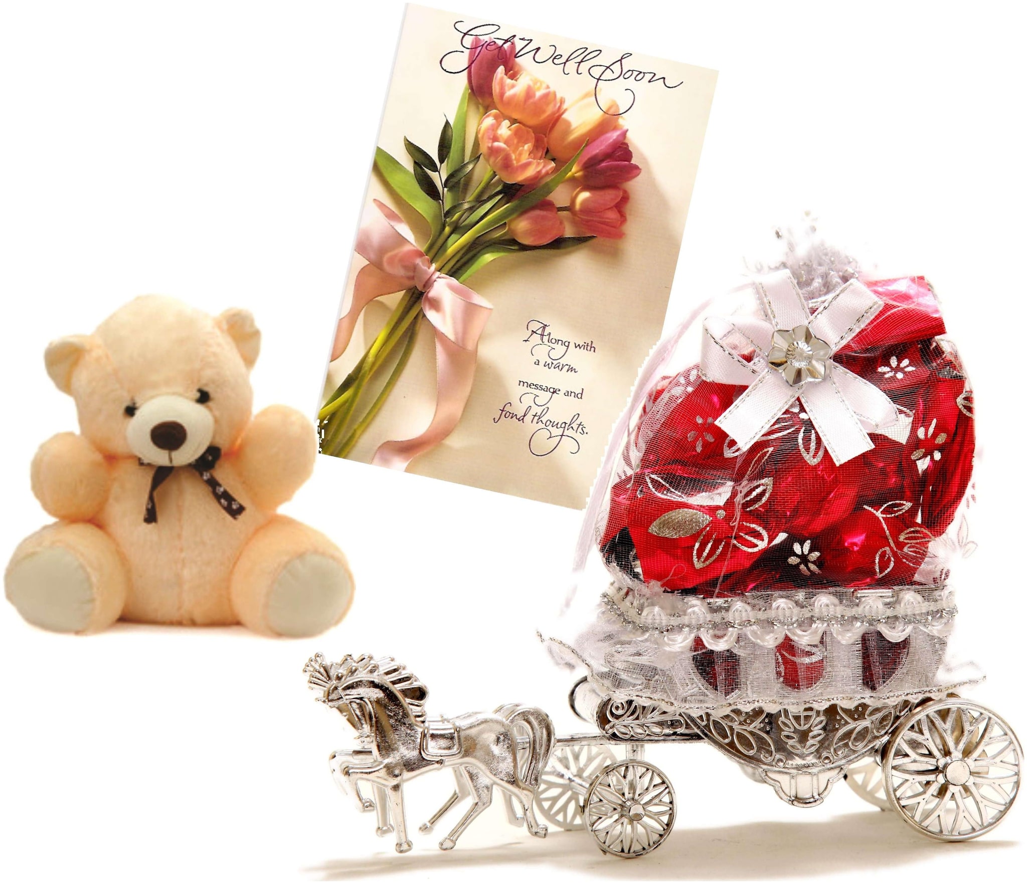 

Skylofts Beautiful Horse Chocolate Gift with a cute teddy get well soon card
