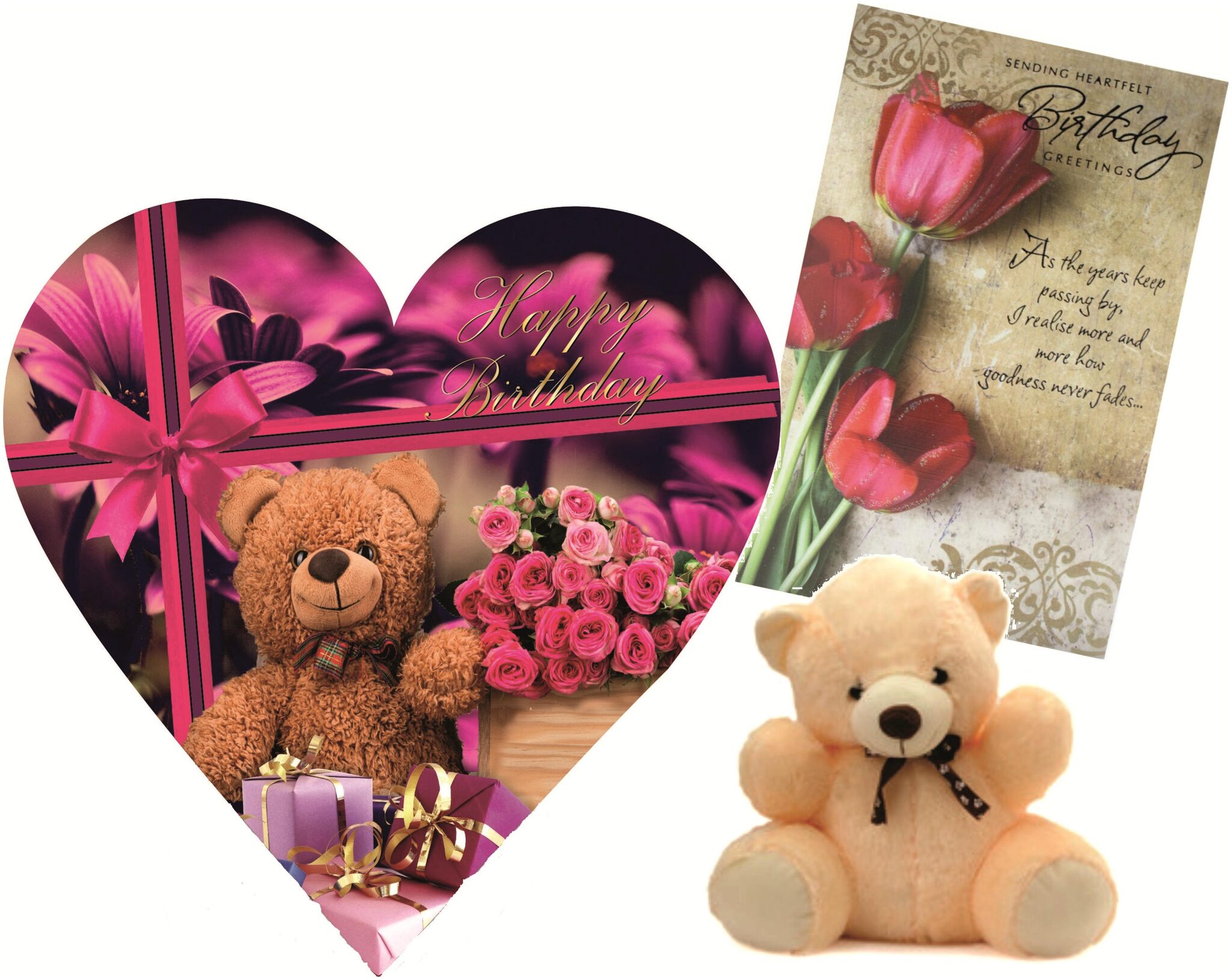 

Skylofts Cute 5pc Chocolate Birthday Heart Gift Box with a cute teddy birthday card