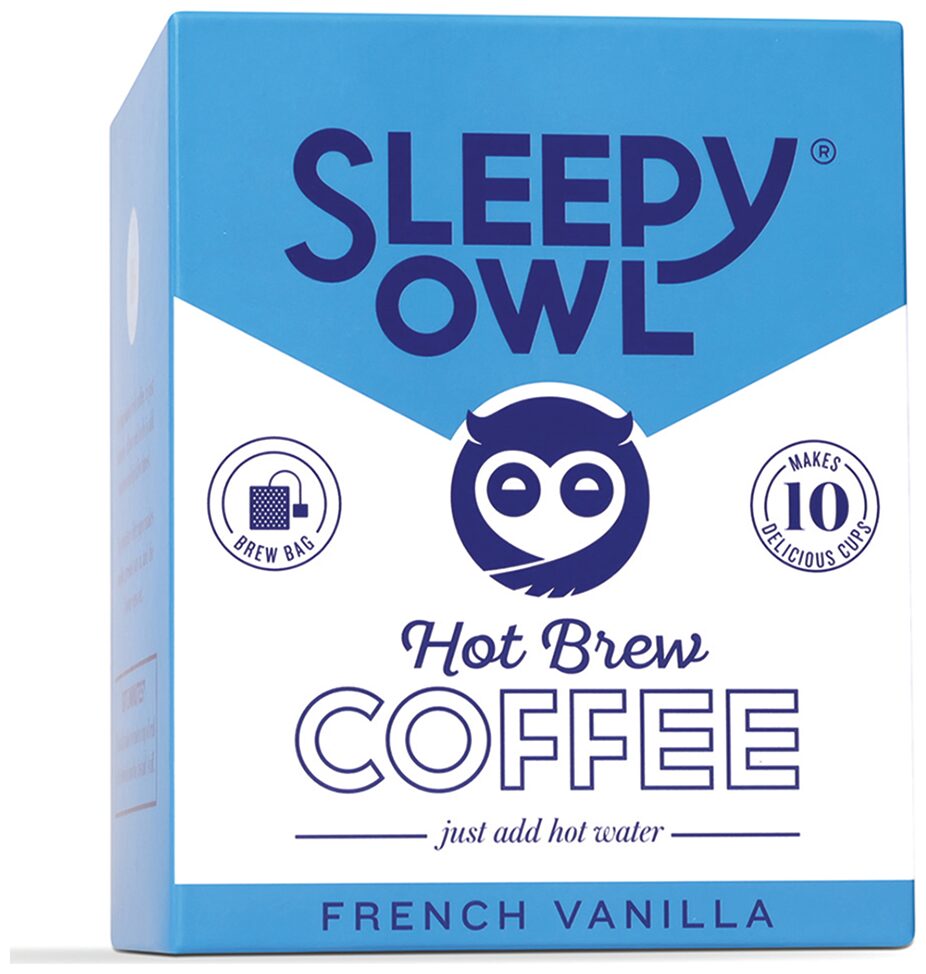 

Sleepy Owl Hot Coffee Brew Bags - French Vanilla Pack of 10 filter bags