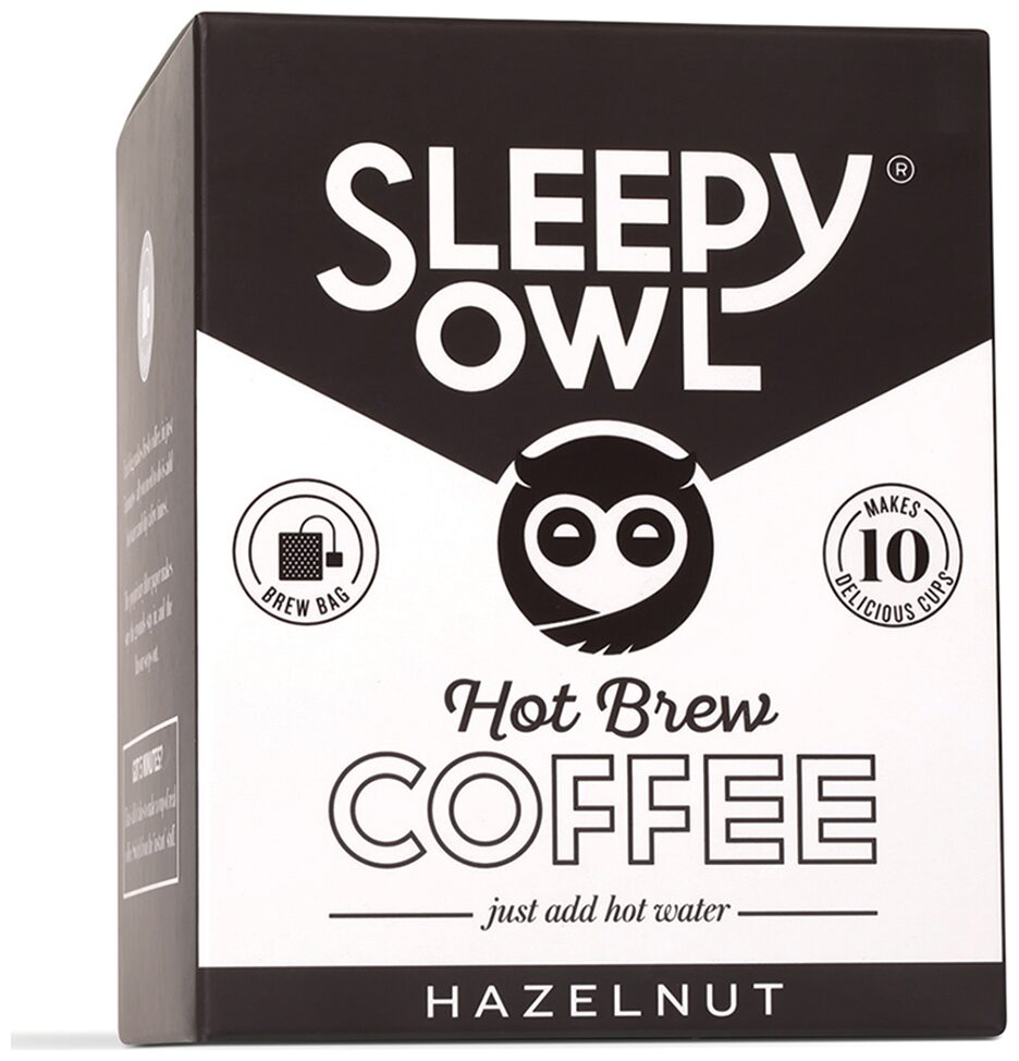 

Sleepy Owl Hot Coffee Brew Bags - Hazelnut Pack of 10 filter bags