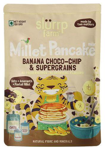 

Slurrp Farm Millet Pancake Mix - Banana Choco-Chip Supergrains 150 g