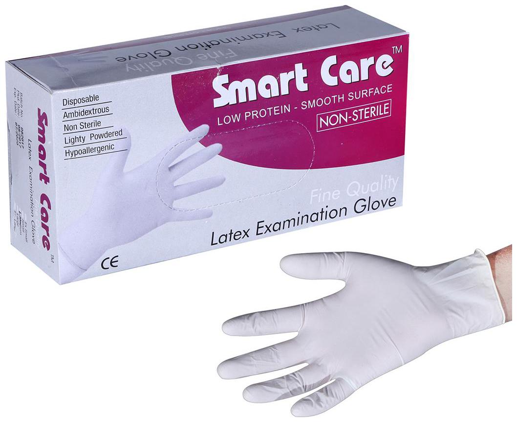 

Smart Care Examination Gloves Powdered Medium Pack of 100 pcs