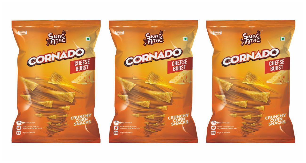 

Snac Atac Cornado Cheese Burst 100 g (Pack of 3)
