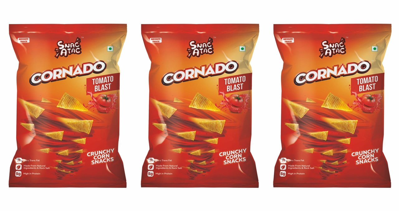 

Snac Atac Cornado Tomato Blast 100 g ( Pack of 3 )