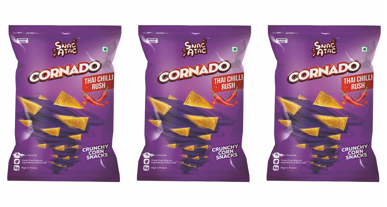

Snac Atac Cornado Thai Chilli Rush 60 g ( Pack of 3 )