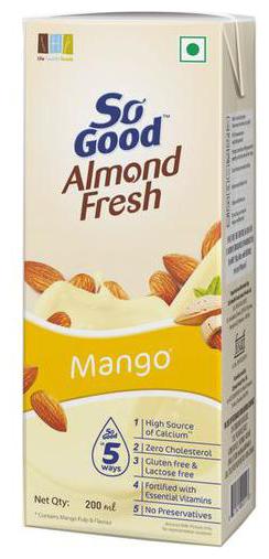 

So Good Almond Fresh Milk - Mango Flavour 200 ml