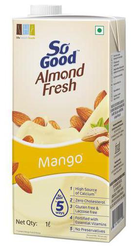 

So Good Almond Fresh Milk - Mango Flavour 1 L