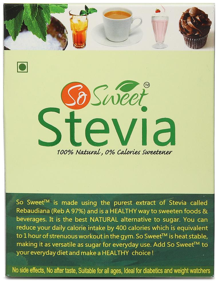 

So Sweet Stevia Natural Sweetener Sugarfree 50 g (Pack of 1)
