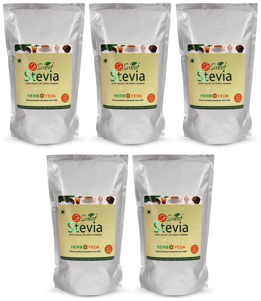 

So Sweet Stevia Spoonable Natural Sweetener Sugarfree 1 kg (Pack of 5)