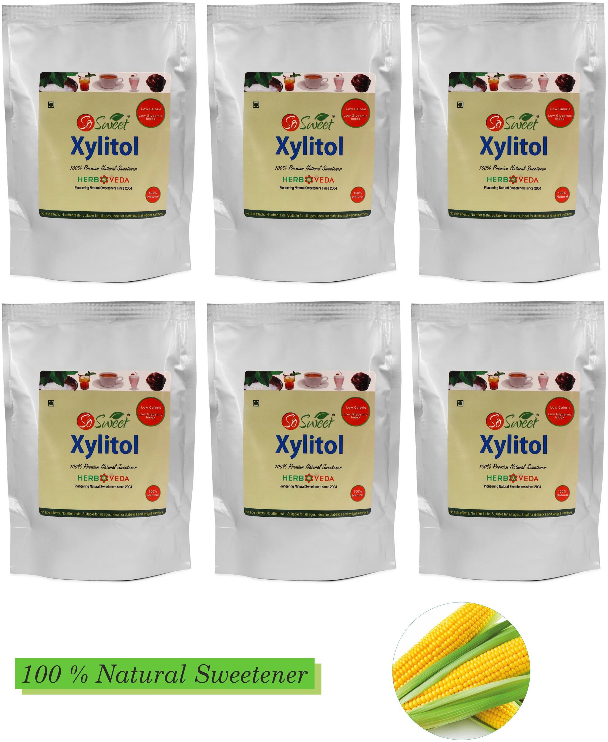 

So Sweet Xylitol Natural Sweetener Sugarfree 250 g (Pack of 6)