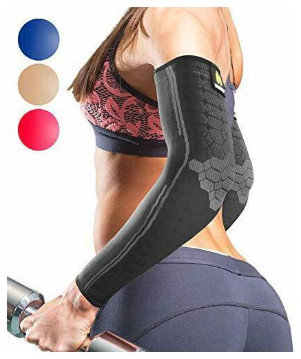 

Sparthos Arm Compression Sleeves - Aid in Recovery and X-Small Midnight Black