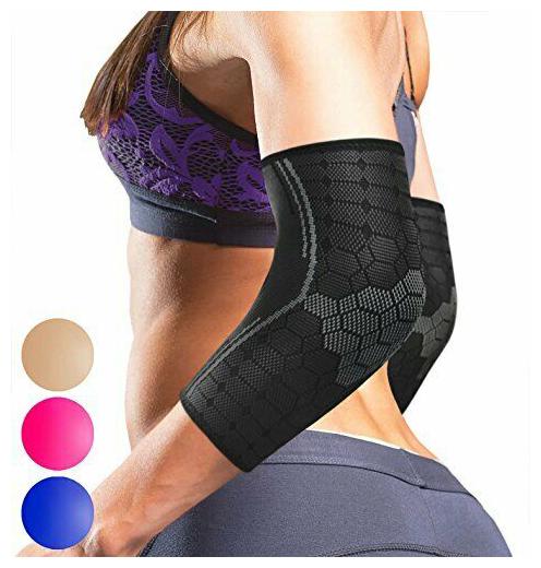 

Sparthos Elbow Compression Sleeves (Pair) Tennis and X-Large Midnight Black