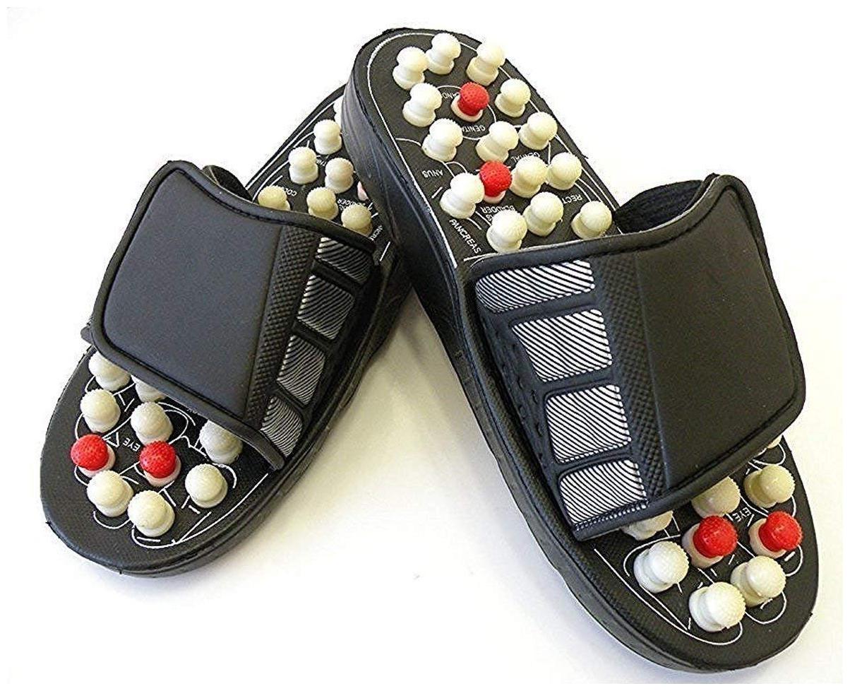 

Spring Acupressure and Magnetic Therapy Accu Paduka Slippers for Full Body Blood Circulation Natural Leg Foot Massager Slippers (Pack of 1)
