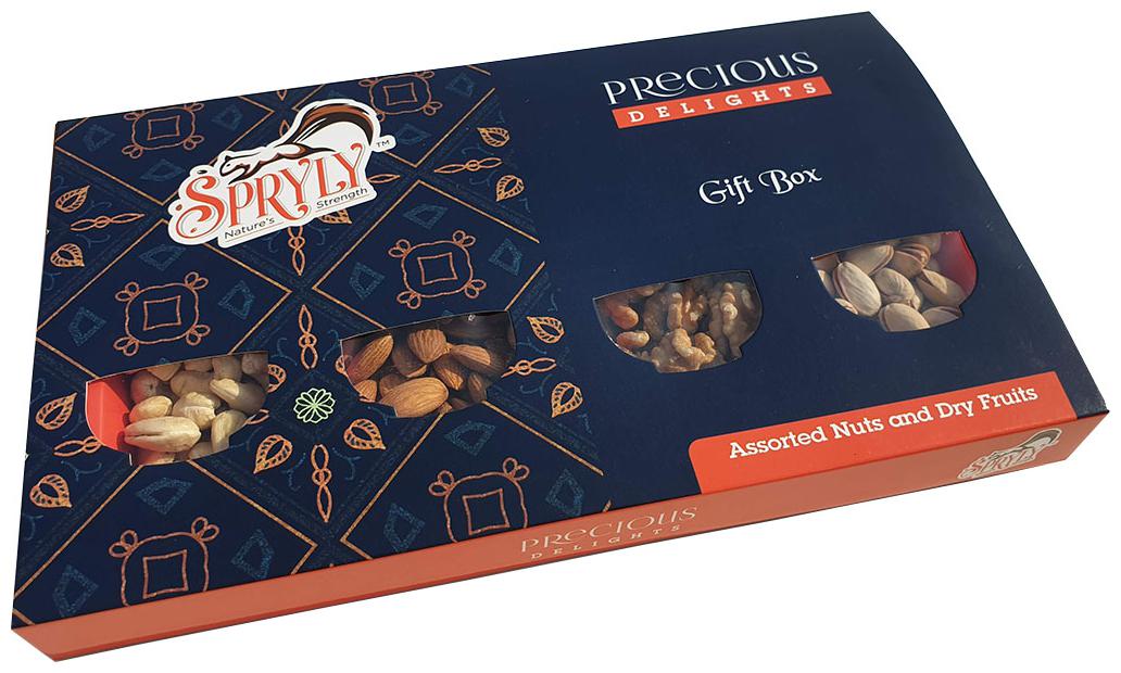 

SPRYLY DRY FRUITS GIFT BOX-400 g (Almonds Cashews Dried Cranberries Pistachios)