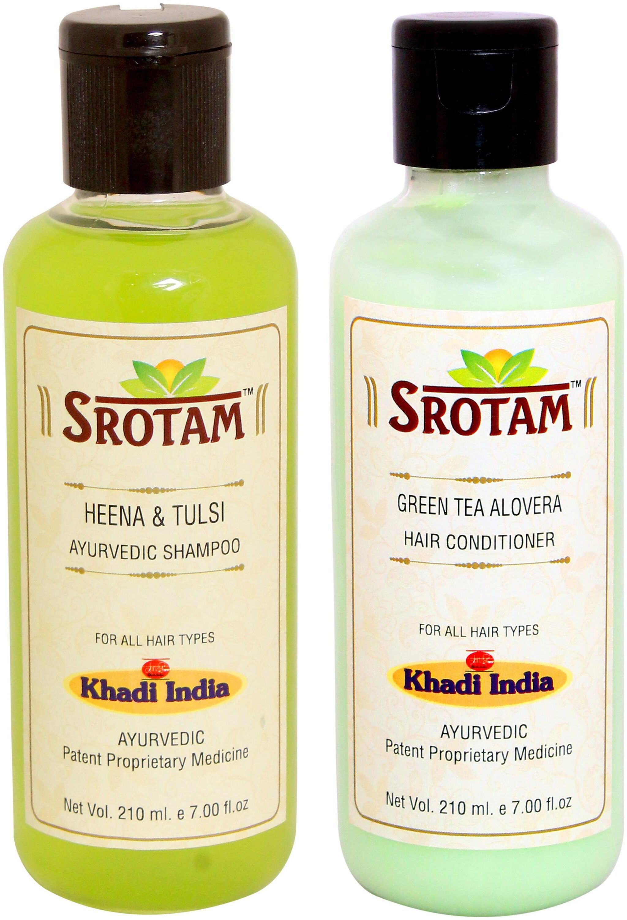 

Srotam Heena Tulsi Shampoo 210 ml Green Tea Aloevera Conditioner 210 ml