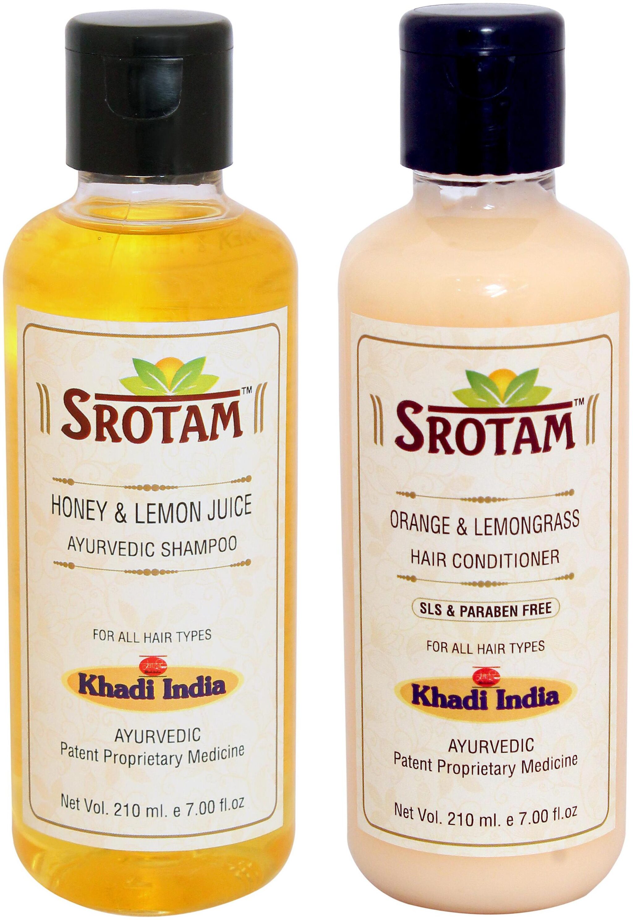 

Srotam Honey Lemon Juice Shampoo 210 ml Orange Lemongrass Conditioner Sls-paraben Free 210 ml
