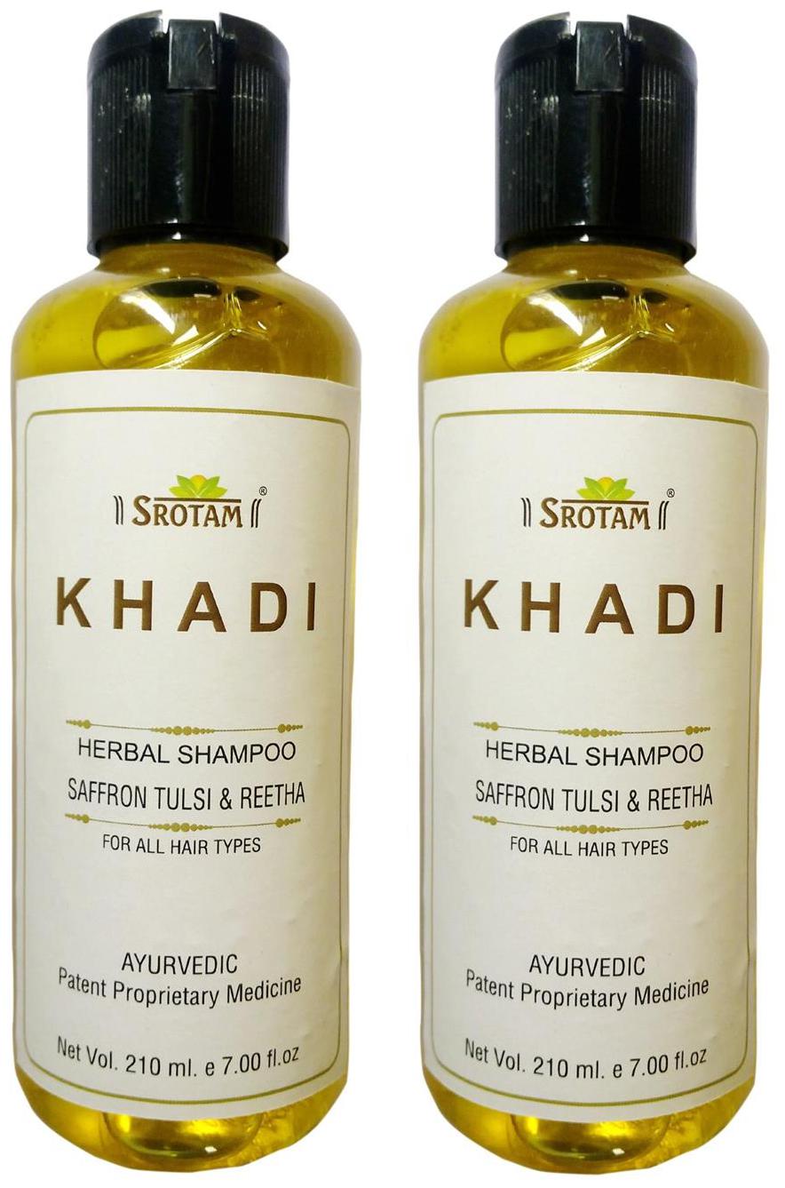 

Srotam Khadi Herbal Saffron Tulsi Reetha Shampoo 210 ml( Pack Of 2 )