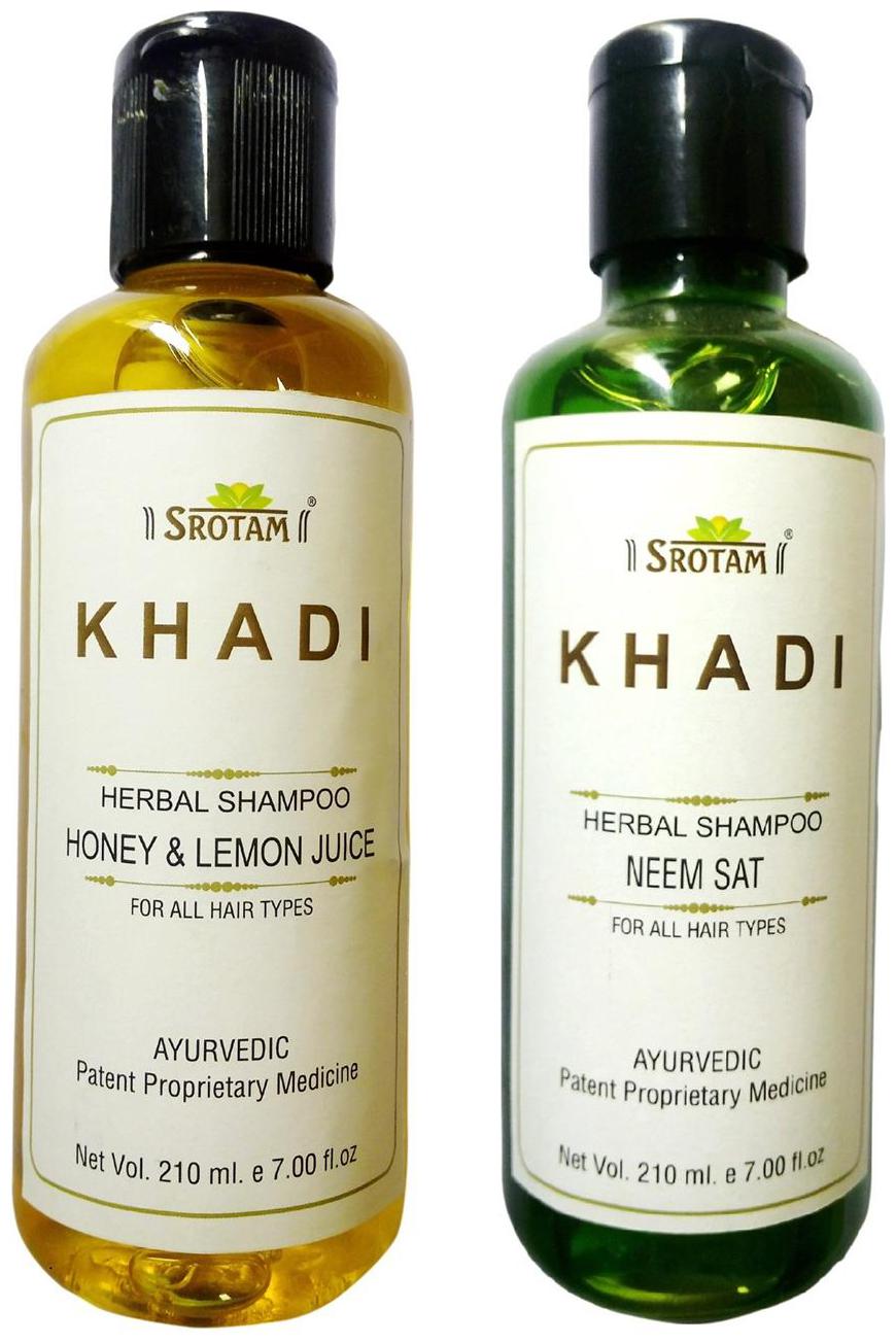 

Srotam Khadi Herbal Honey Lemon Juice And Neem Sat Shampoo 210 ml( Pack Of 2 )