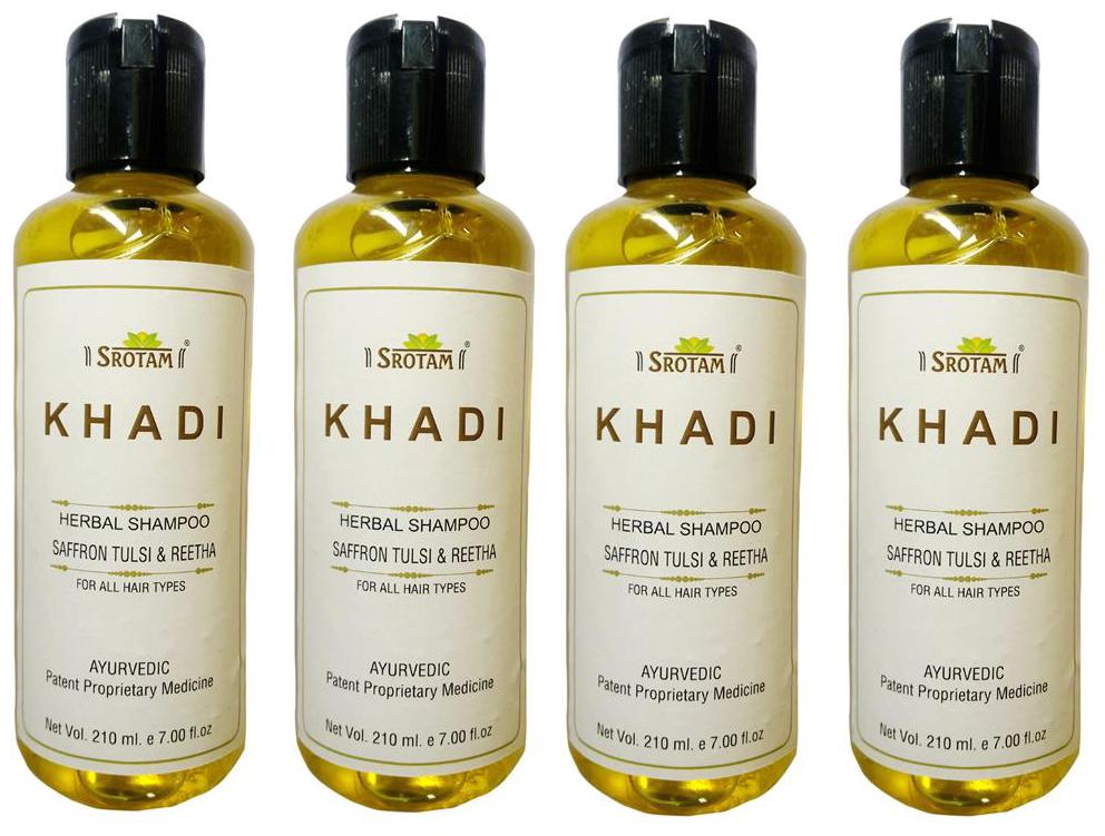 

Srotam Khadi Herbal Saffron Tulsi Reetha Shampoo 210 ml( Pack Of 4 )