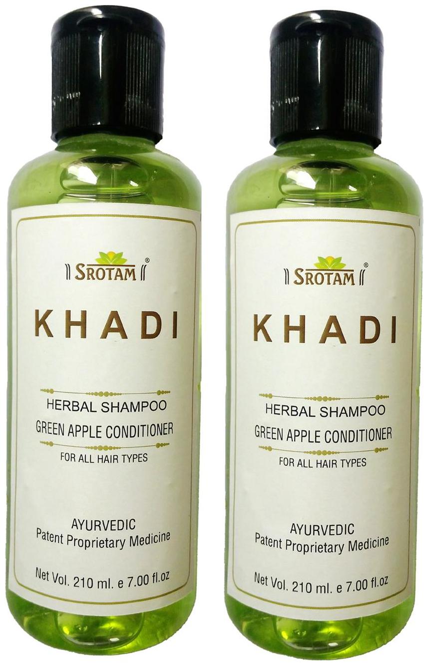 

Srotam Khadi Herbal Green Apple Conditioner Shampoo 210 ml (Pack Of 2)