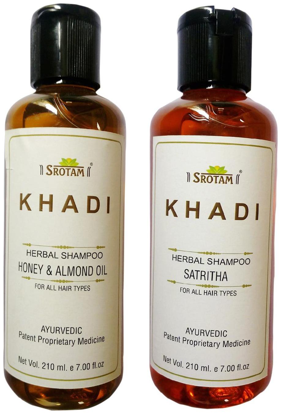 

Srotam Khadi Herbal Honey Almond Oil And Satritha Shampoo 210 ml( Pack Of 2 )