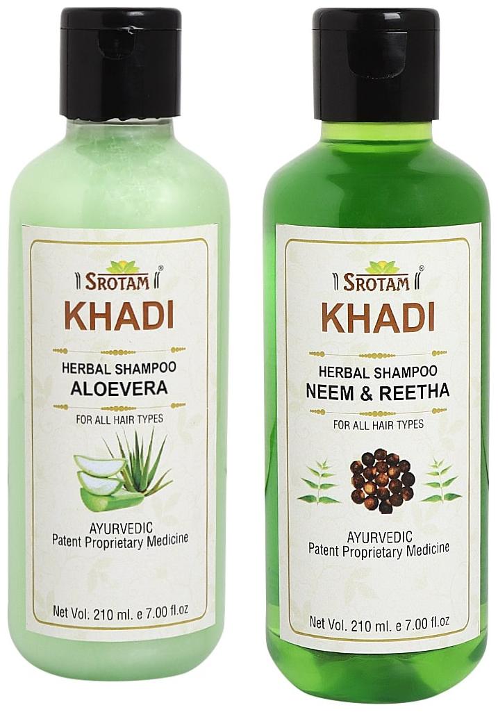 

Srotam Khadi Aloevera and Neem Reetha Shampoo 210ml (Pack of 2)