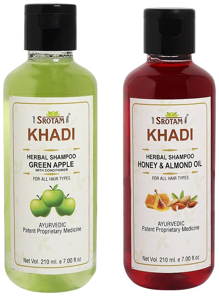 

Srotam Khadi Green Apple with conditioner and Honey Almond Oil Shampoo 210ml (Pack of 2)
