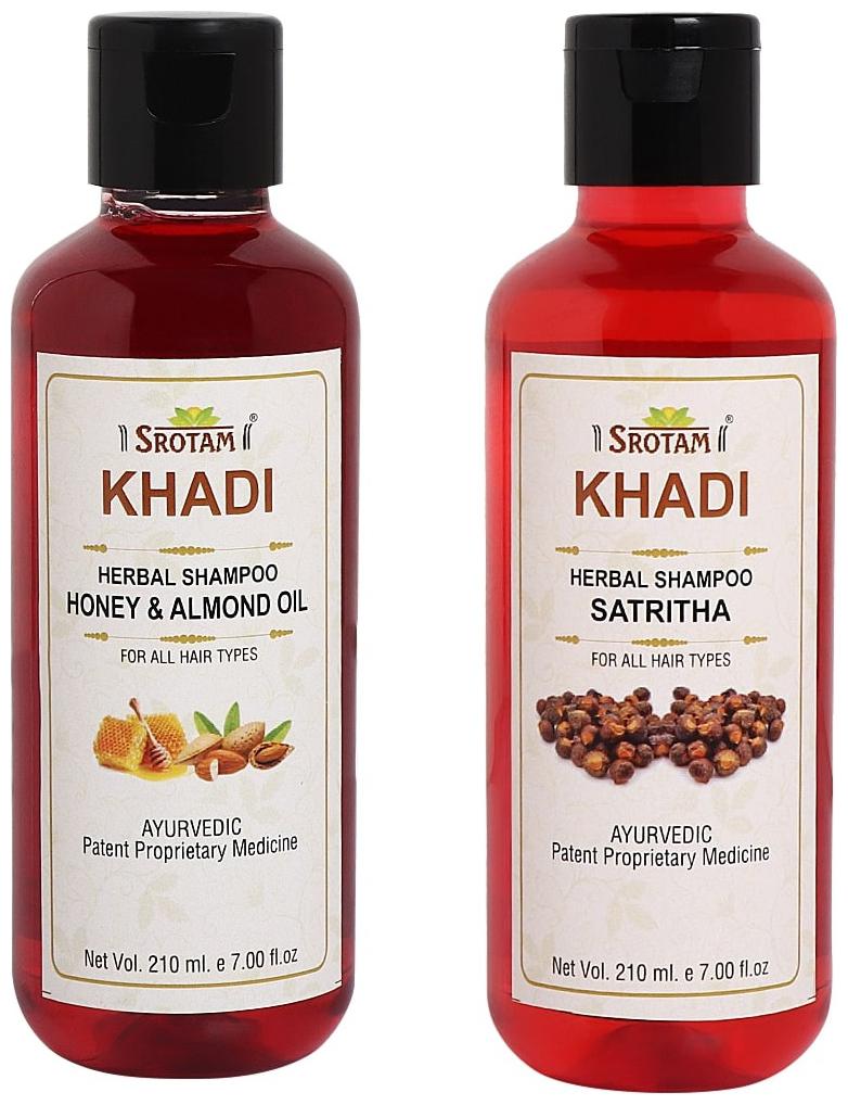 

Srotam Khadi Honey Almond oil and Satritha Shampoo 210ml (Pack of 2)