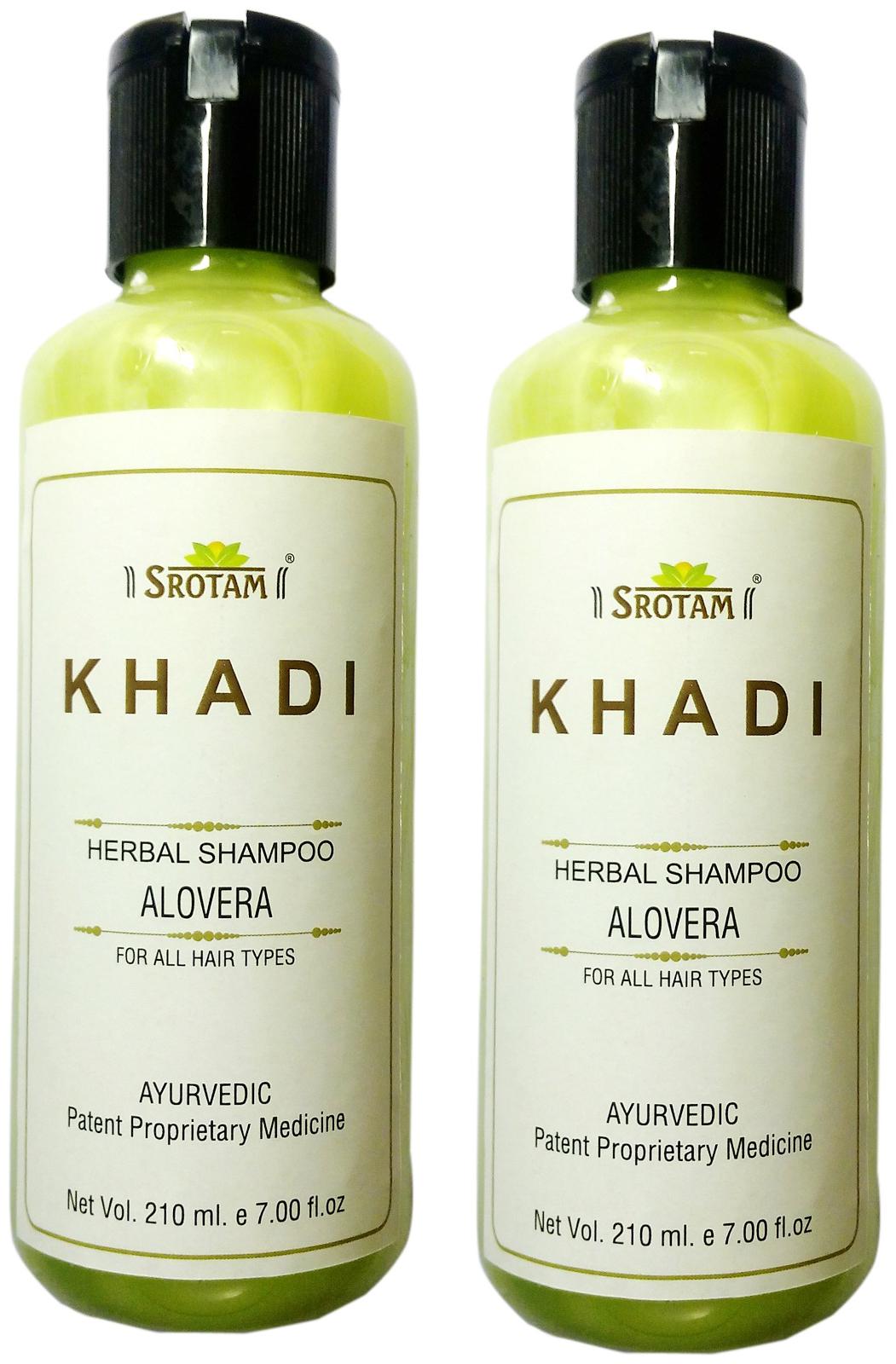 

Srotam Khadi Herbal Aloevera Shampoo- 210 ml (Pack of 2)