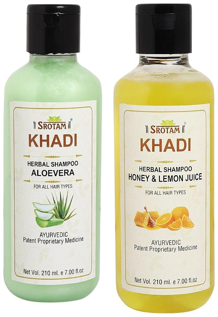

Srotam Khadi Aloevera and Honey Lemon Juice Shampoo 210ml (Pack of 2)
