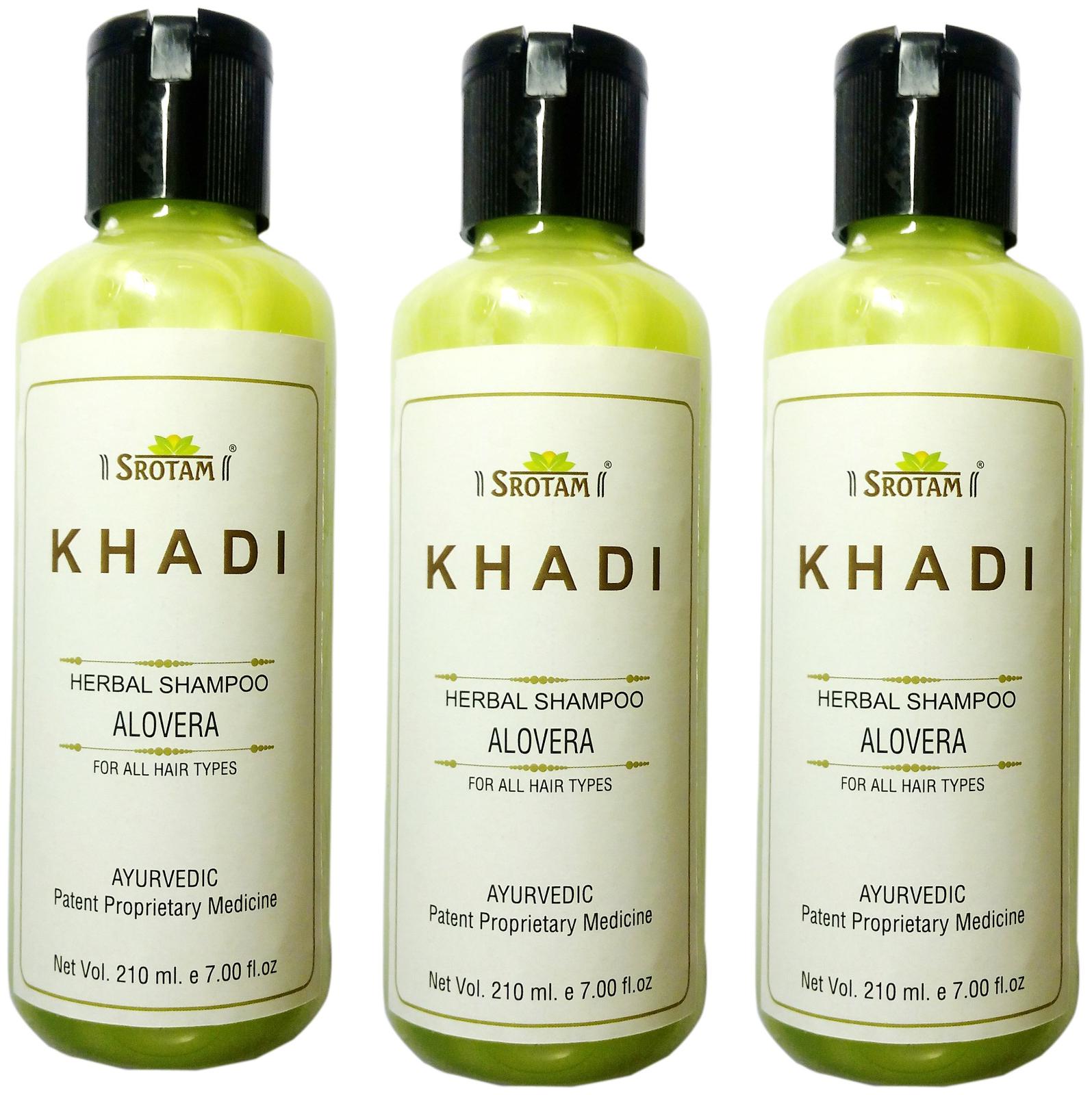

Srotam Khadi Herbal Aloevera Shampoo- 210 ml ( Set Of 3 Bottles)