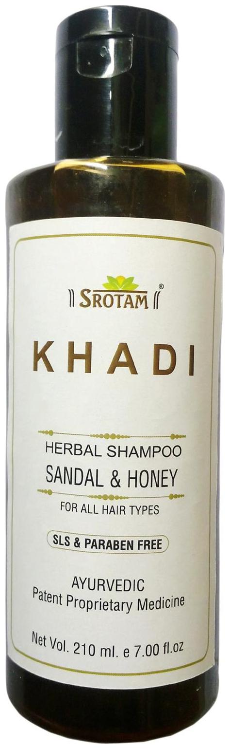 

Srotam Khadi Herbal Sandal Honey Shampoo Sls Paraben Free 210 ml( Set Of 1 Bottles )
