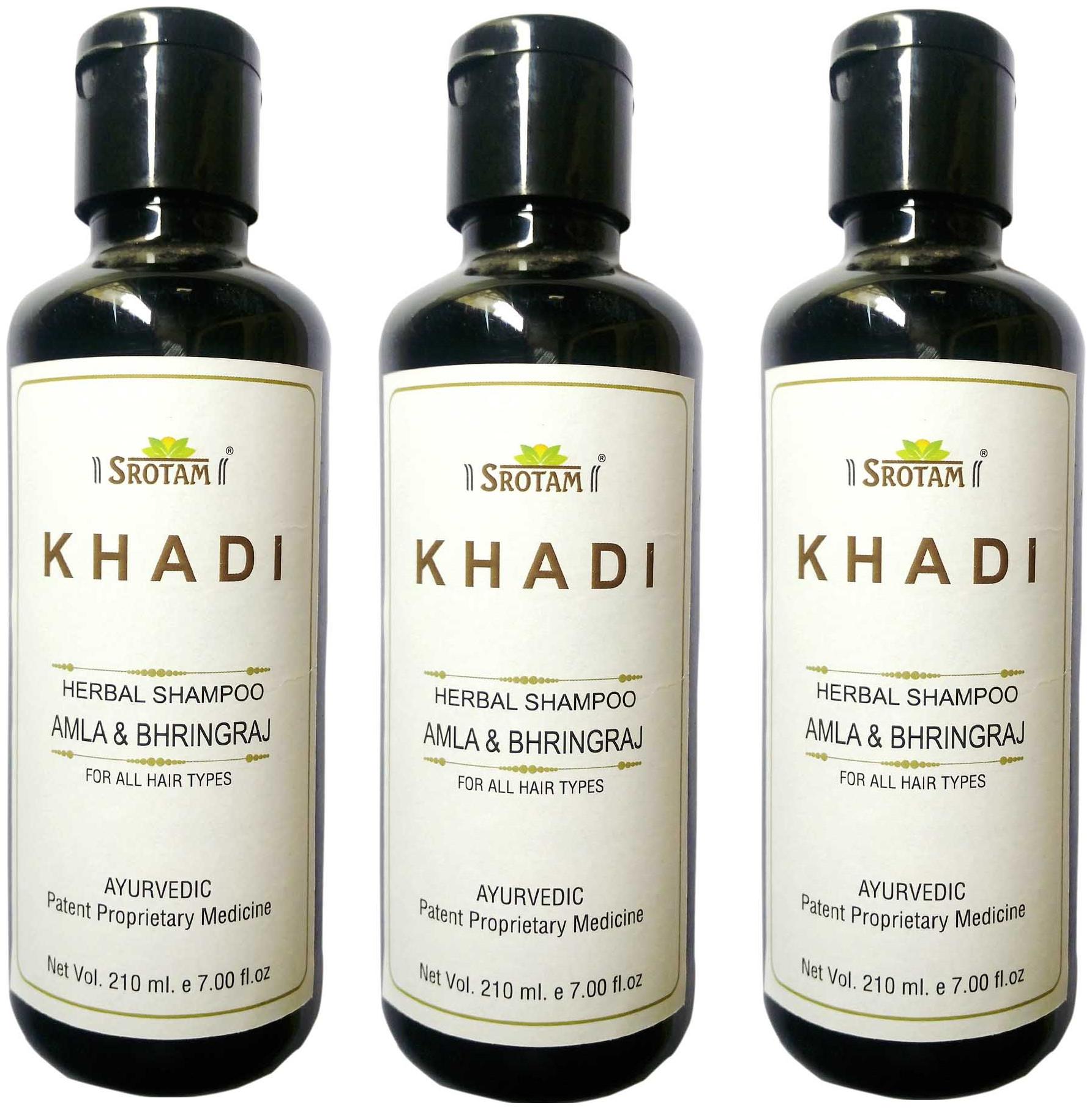 

Srotam Khadi Herbal Amla Bhirngraj Shampoo 210 ml(Pack of 3)
